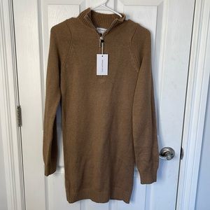 Lovers + Friends Camel Brown Knit Sweater Dress